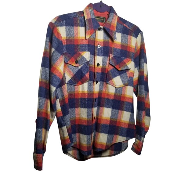 Vtg Atkinson Mens Wool Blend Plaid Flannel Shacket Sz S - Picture 1 of 6